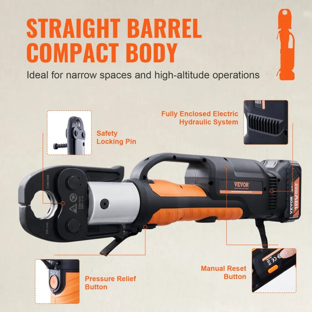 CrimpForce Pro 18 V crimping tool for copper, stainless steel, and PEX in 3 seconds—32 kN of professional-grade power right in the palm of your hand.