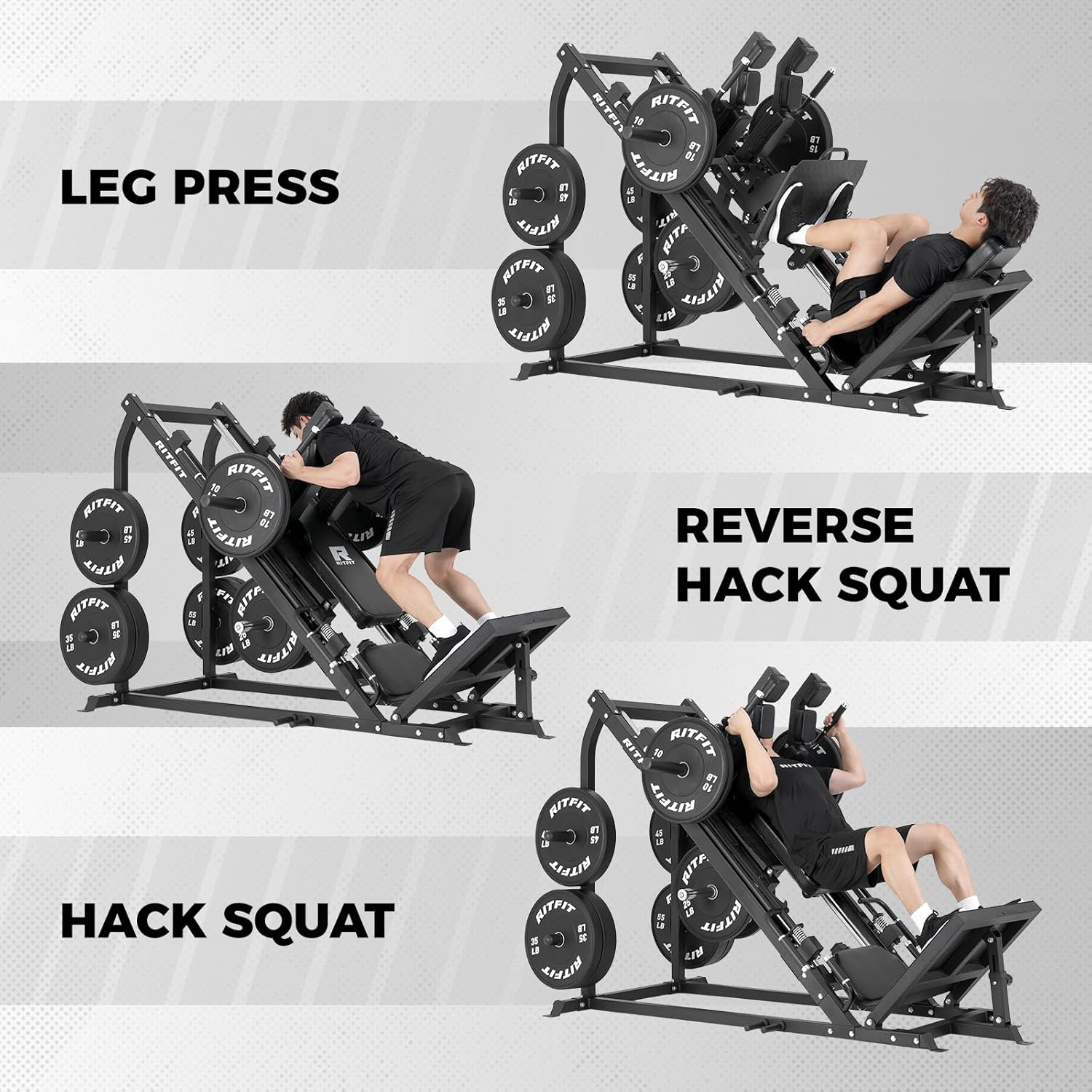 Leg Press Pro — 1500 Three exercises. One machine. No excuses.