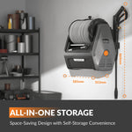 HydroWall Pro — "The wall-mounted pressure washer that stores itself: 30m reach, zero clutter."