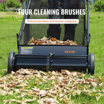 SwiftSweep “A spotless garden in 5 minutes: manual sweeper with rotating brushes and a large-capacity collection bin”