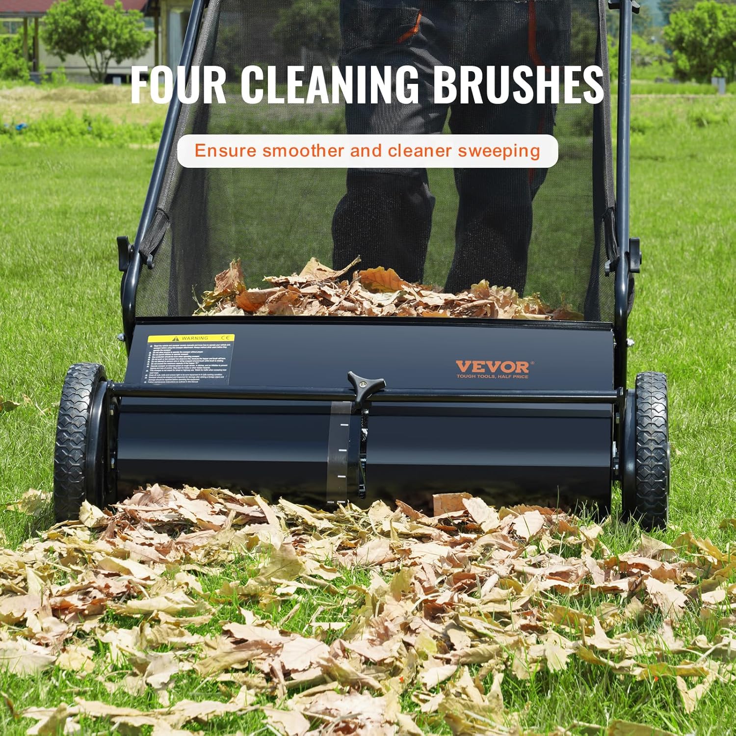 SwiftSweep “A spotless garden in 5 minutes: manual sweeper with rotating brushes and a large-capacity collection bin”