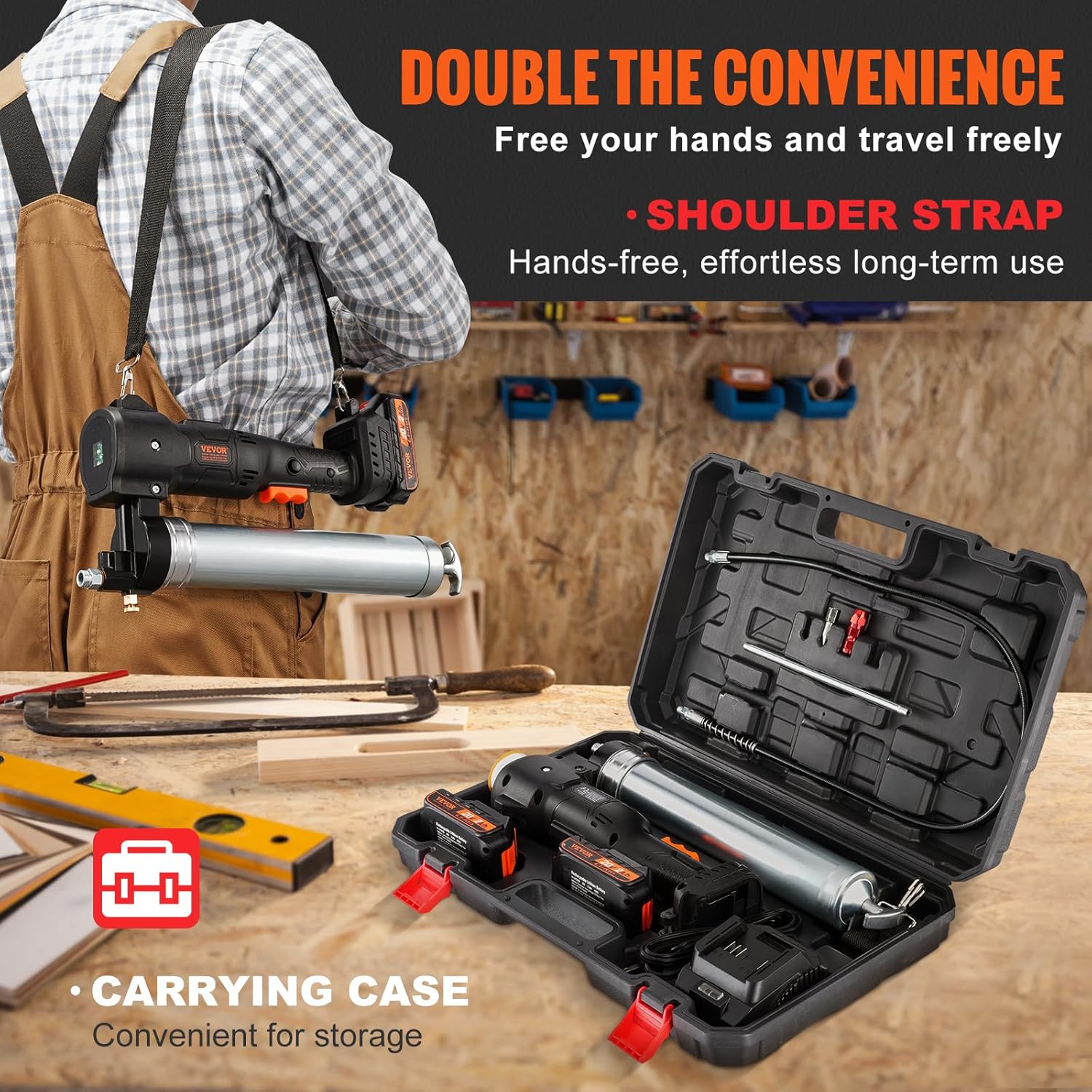 GraissePro Cordless — 10,000 PSI Grease Gun + 2 Batteries | Complete Kit Professional-grade performance. Premium look. Ready to work straight out of the box.